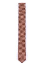 Ivory Tie With Red Flowers