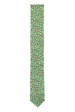 Cravata Slim din matase verde cu potcoave
