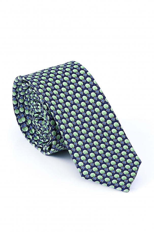 Blue & Green Tie With Dots