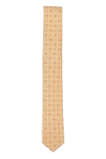 Orange & Ivory Tie With Rectangles