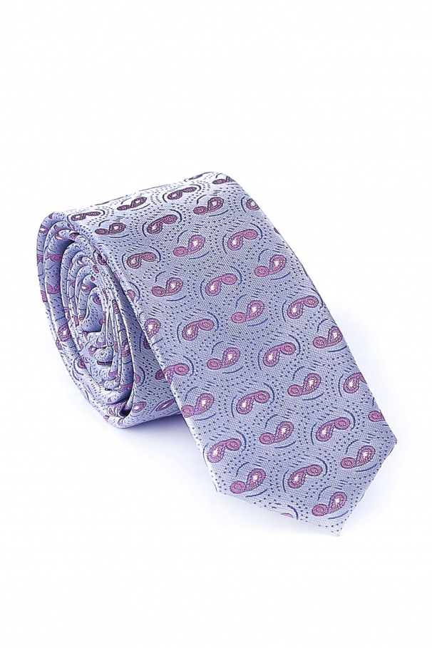 Cravata Slim din matase cu modele in nuante de violet
