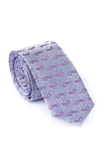 Cravata Slim din matase cu modele in nuante de violet