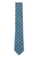 Turquoise Tie With Purple Diamonds
