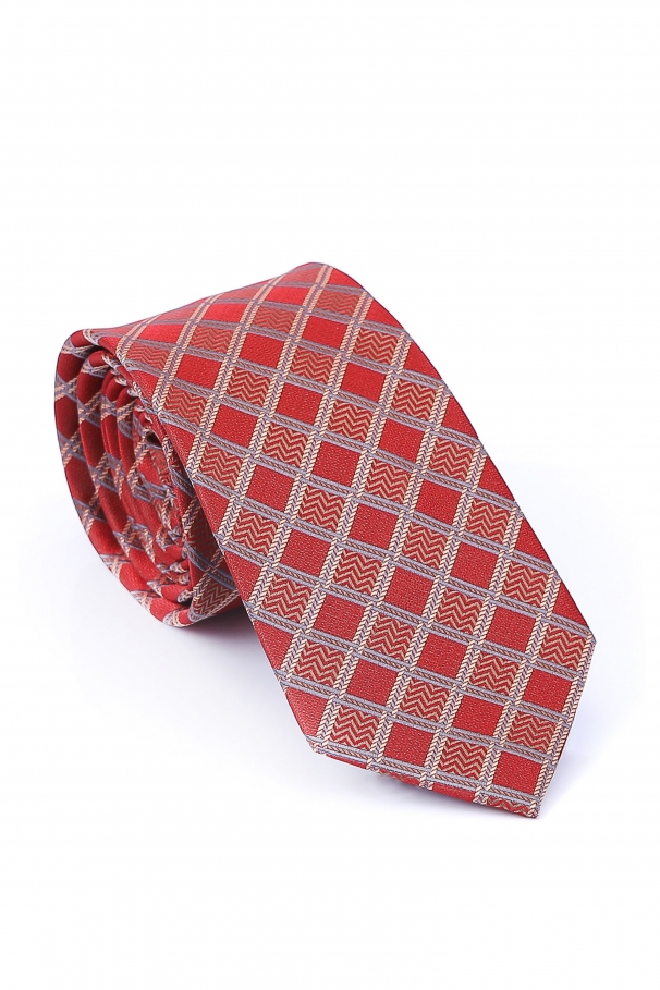 Red Tie With Ivory