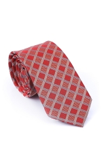 Red Tie With Ivory