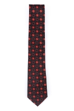 Black Tie With Red Flowers