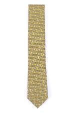 Iellow Tie With Gray Flowers