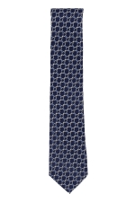 Navy Blue Tie With Chain Links