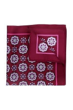 Bordeaux Pocket Square With Flowers