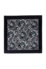 Black Pocket Square With Paisley Pattern