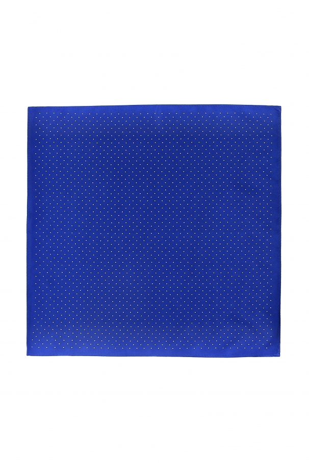 Electric Blue Pocket Square With White Dots