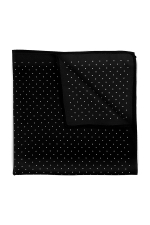 Black Pocket Square With White Dots