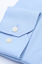 Casual blue shirt with pearl buttons