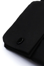 Black slim fit shirt with buttons & Italian collar