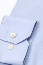 Blue shirt for men with pearl buttons