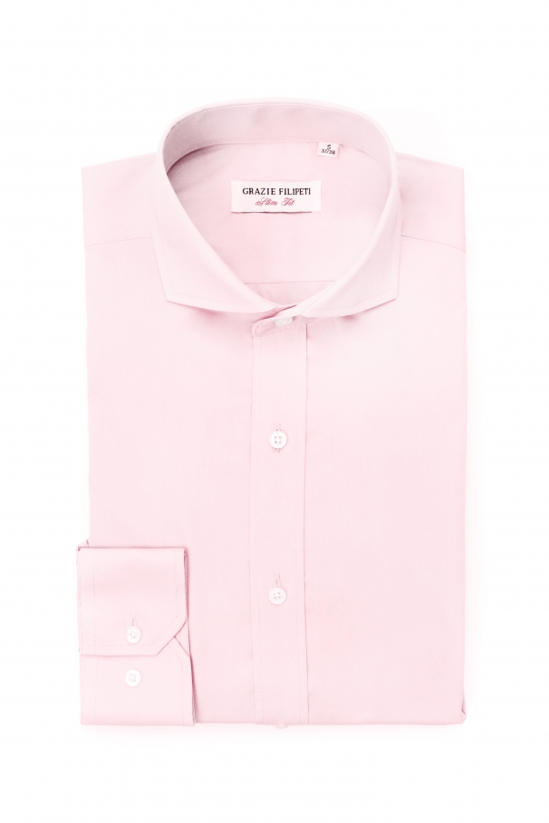 Pink casual shirt with pearl buttons