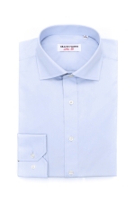 Blue shirt for men with pearl buttons