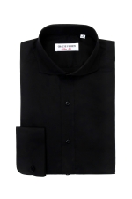 Black slim fit shirt with buttons & Italian collar