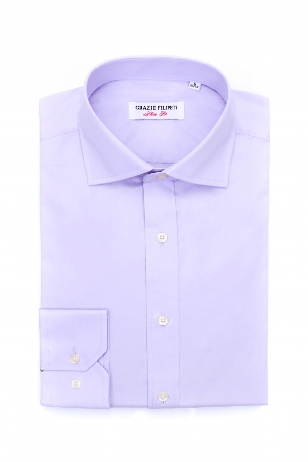 Purple casual shirt with pearl buttons