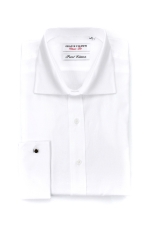 Classic fit white shirt with cufflinks & pearl buttons