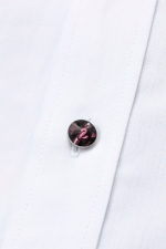 Evening white shirt with cufflinks & burgundy crystal buttons