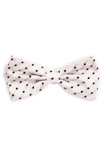 Silver silk bow tie with black dots by Grazie Filipeti