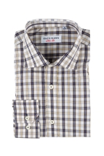 Camasa slim fit in carouri gri si maro