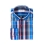 Blue checked shirt with white lines