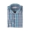 Sapphire blue checked shirt with white lines