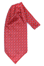 Red ascot scarf with white paisley by Grazie Filipeti
