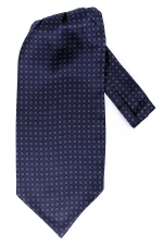 Esarfa ascot bleumarin cu buline mov Grazie Filipeti