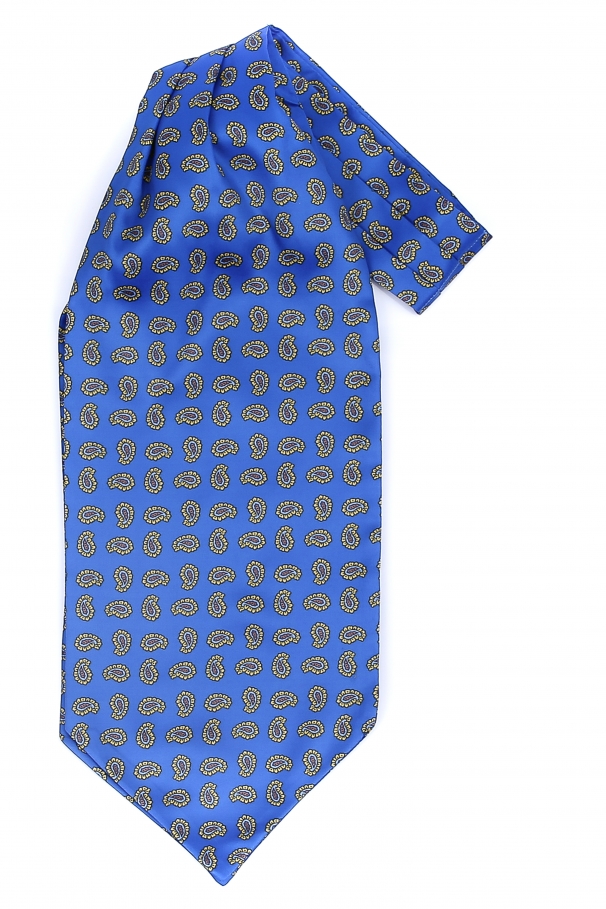 Esarfa ascot cu modele paisley albastre si albe Grazie Filipeti
