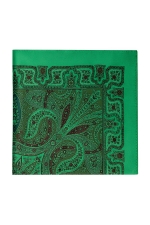 Green Pocket Square With Black Lines