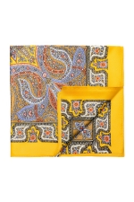 Yellow Pocket Square With Abstract Lines