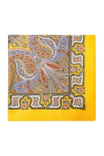 Yellow Pocket Square With Abstract Lines