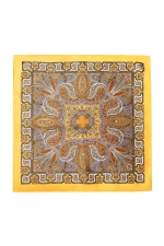 Yellow Pocket Square With Abstract Lines
