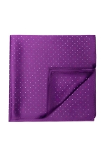 Purple Pocket Square With White Dots