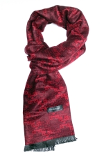 Bordeaux cashmere scarf with red models by Grazie Filipeti