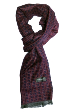 Cashmere scarf with bordeaux & dark blue models