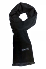 Solid black cashmere scarf by Grazie Filipeti