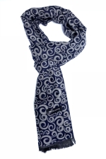 Dark blue & grey cashmere scarf by Grazie Filipeti