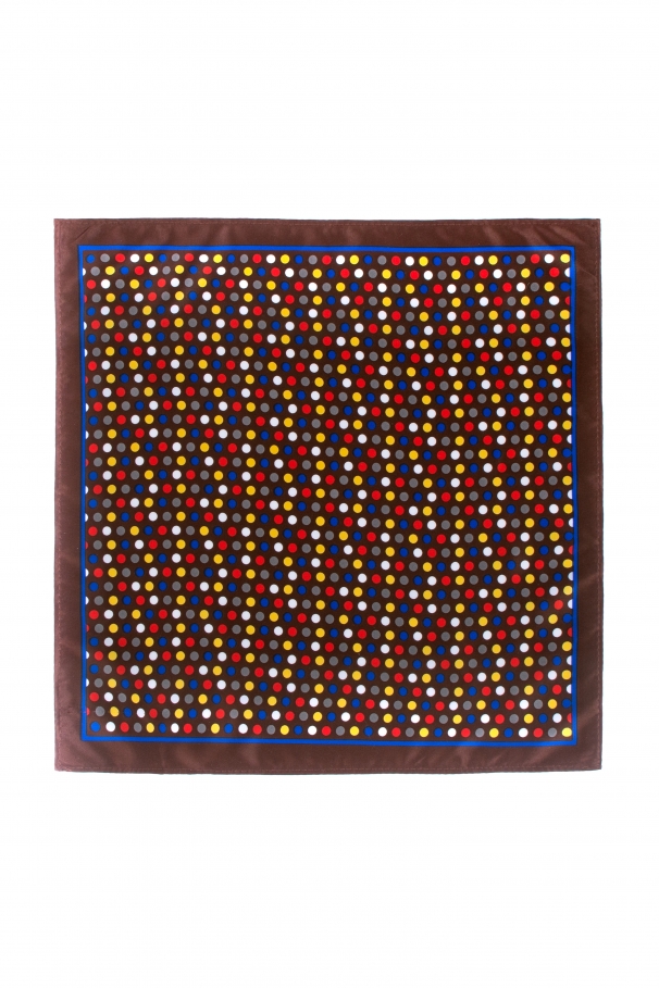 Brown Pocket Square With multicolored dots
