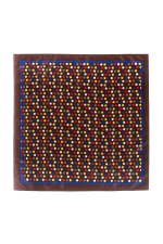 Brown Pocket Square With multicolored dots