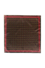 Brown Pocket Square with yellow chains