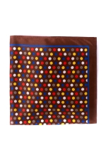 Brown Pocket Square With multicolored dots