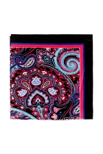 Burgundy Pocket Square With Paisley Pattern