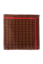 Brown Pocket Square with yellow chains