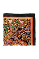 Orange Pocket Square With Paisley Pattern