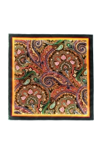 Orange Pocket Square With Paisley Pattern