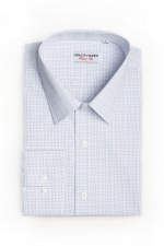 Classic fit shirt with blue squares